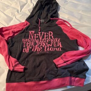 Pink and Gray Tiara Power Hoodie